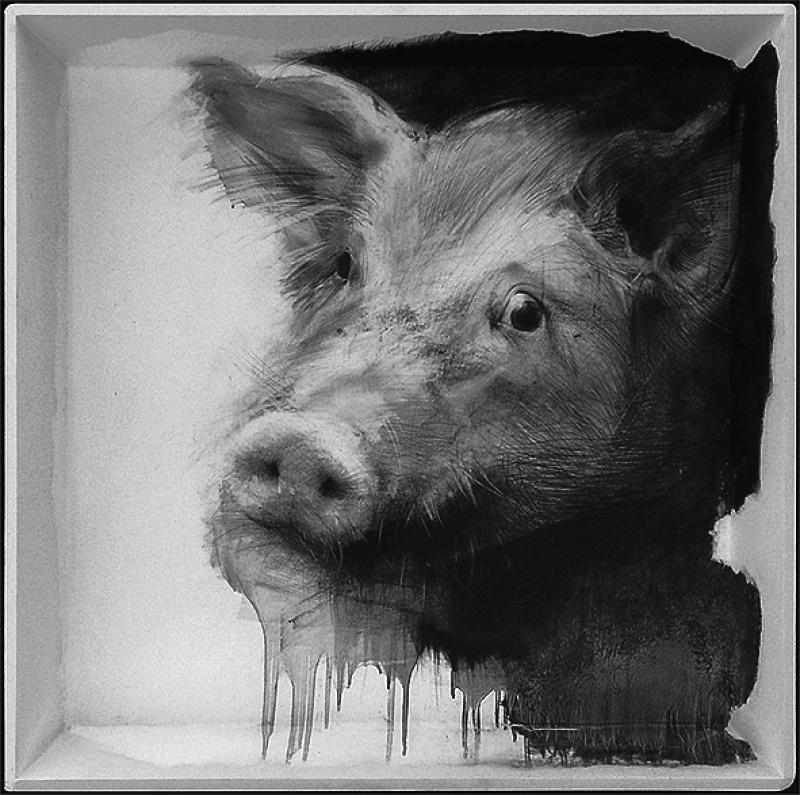 Situatives Zeichnen und Komposition (Stillleben) in spezieller Graphittechnik