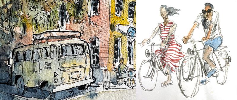 After Work: Fahrzeuge im Urban Sketching