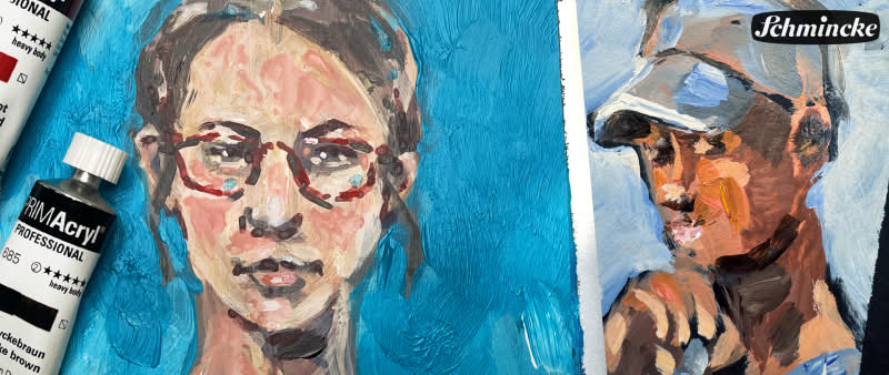 Kompaktkurs: Einfache Portraits in Acryl (Live-Event)