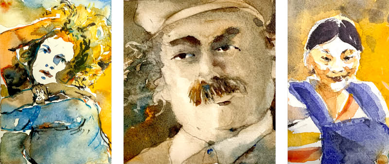 After Work: Gesichter in Aquarell